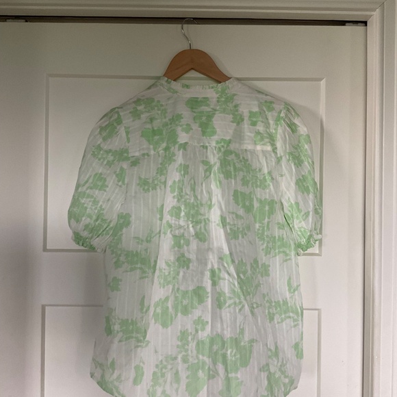 Lucky Brand Women's Short Sleeve Ruffle Collar Feminine Popover Top Sz Large - Picture 6 of 6